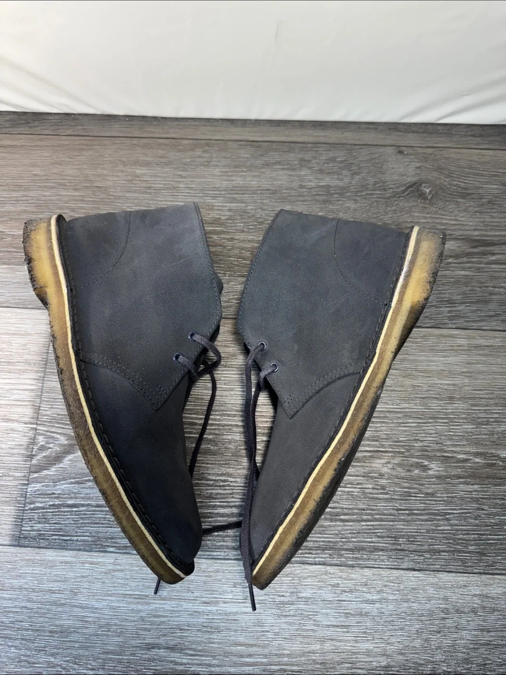 Clarks Men's Suede Chukka Boots in Dark Gray size 9 (j242)
